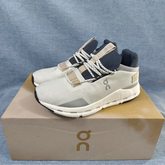 ON Running Cloud Cloudnova Women's White Sand Running Sneaker - Picture 1 of 5